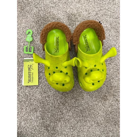 NWT Crocs Unisex Kids' Dreamworks Classic Shrek Clog in Lime Punch, sz 13 - Picture 7 of 13